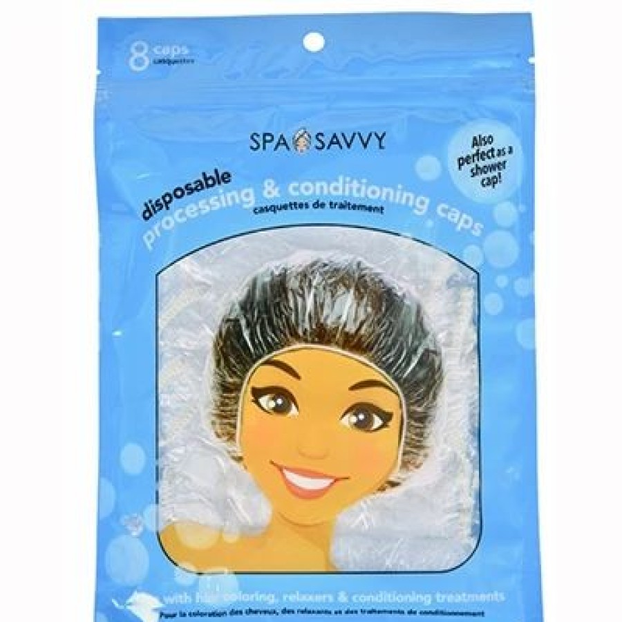 Spa Savvy Disposable Processing Conditioning Caps 8 Piece | * New