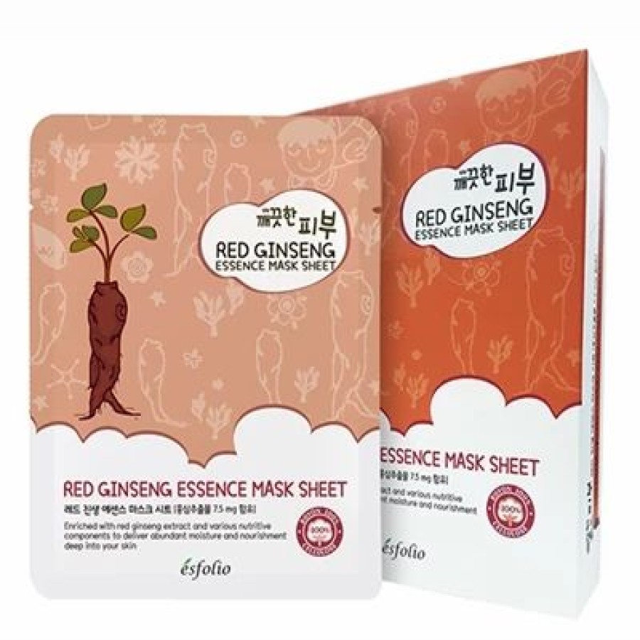 Esfolio Red Ginseng Essence Mask 10 Sheets | * New