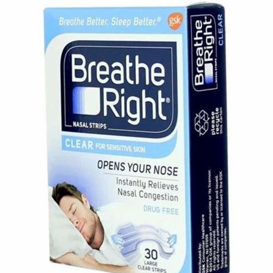 Breathe Right Clear For Sensitive Skin 30 Large Clear Strips | * Best