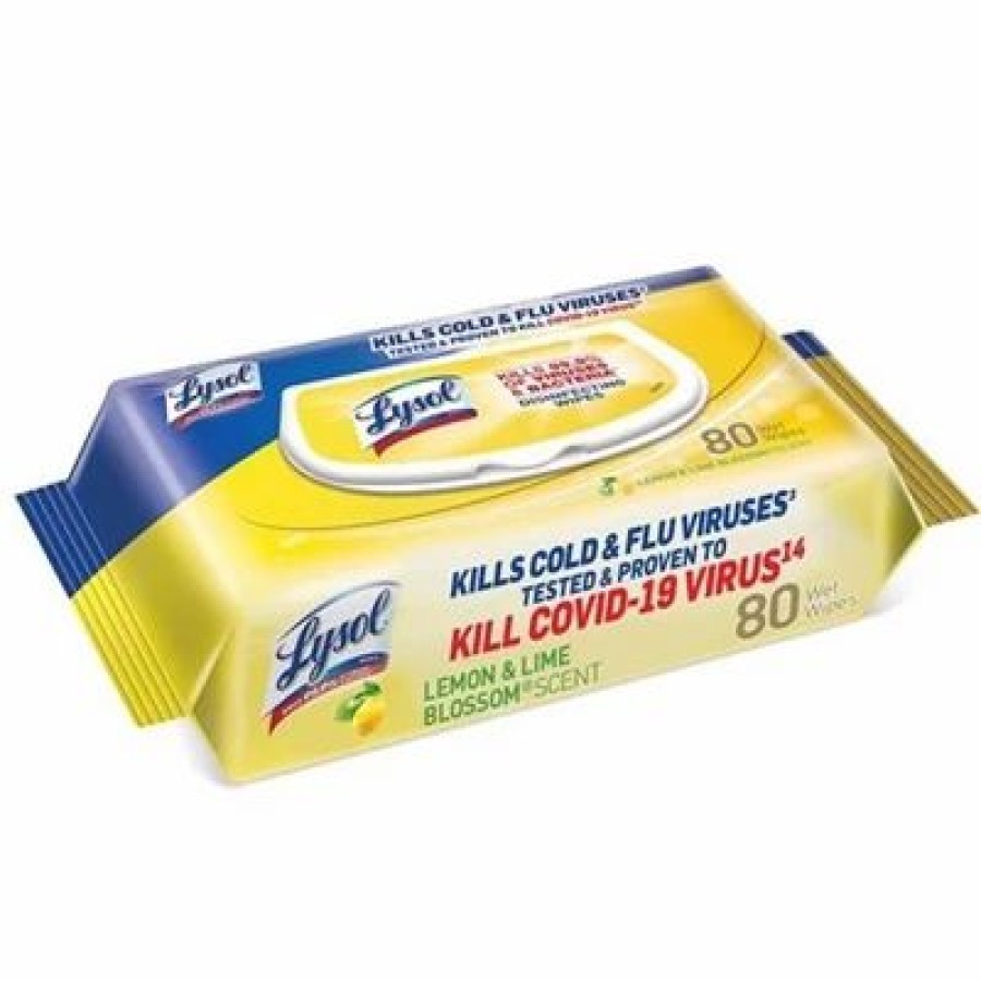 Lysol Lemon And Lime Blossom Scent 80 Wet Wipes | * Online