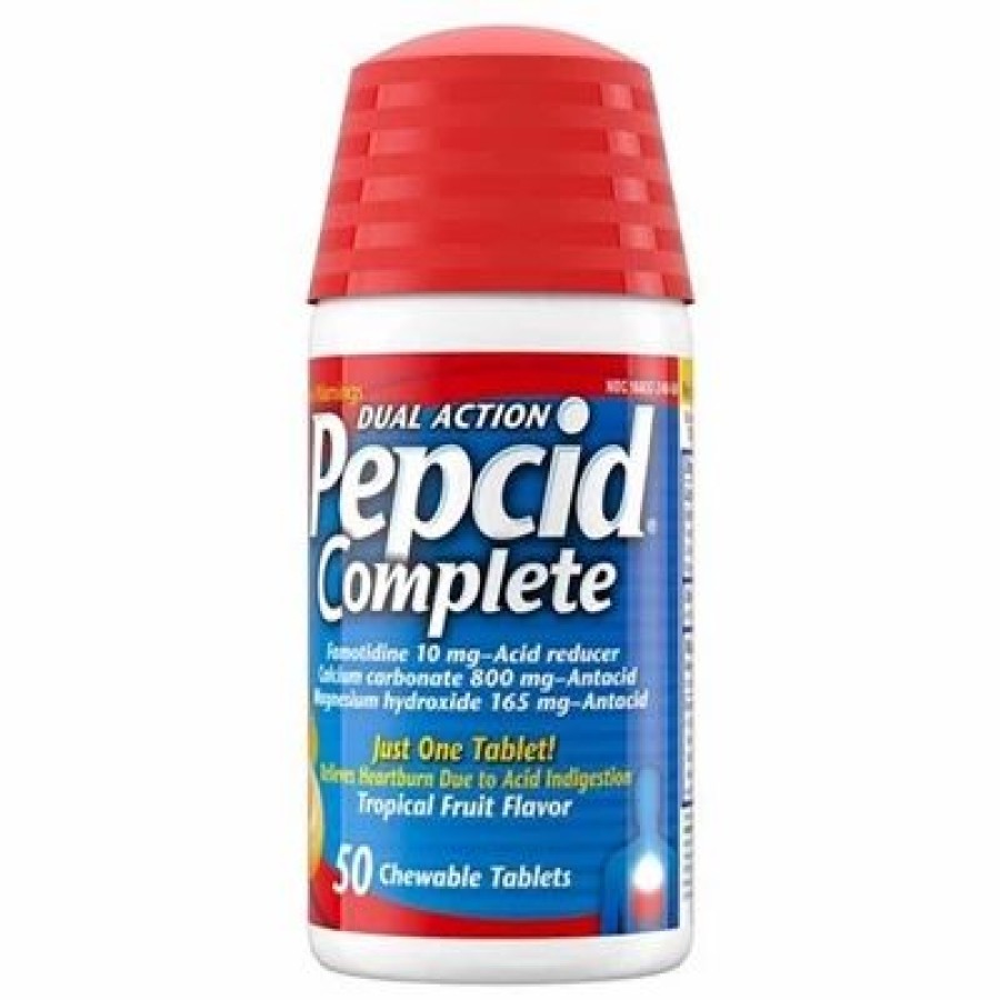 Pepcid Complete Dual Action 50 Chewable Tablets Tropical Fruit Flavor | * Wholesale