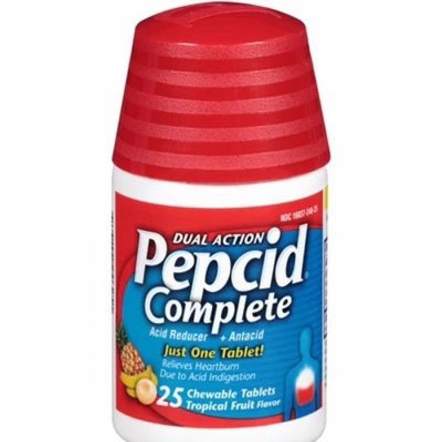 Pepcid Complete Dual Action 25 Chewable Tablets Tropical Fruit Flavor | * Best